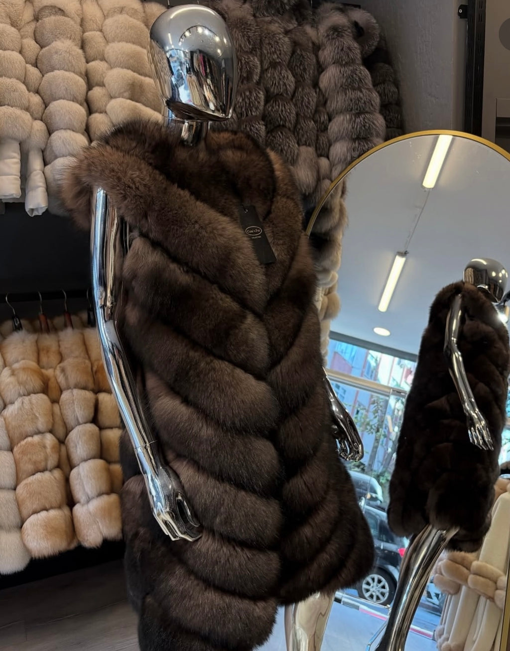 Kožich černá liška - rozepínatelný